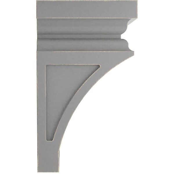 Ekena Millwork 5"W x 5 3/4"D x 10"H Medium Nevio Wood Vintage Decor Corbel, Pebble Grey - CORWD05X05X10NEPG