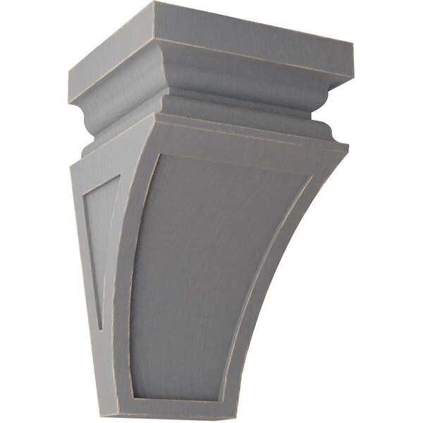 Ekena Millwork 5"W x 5 3/4"D x 10"H Medium Nevio Wood Vintage Decor Corbel, Pebble Grey - CORWD05X05X10NEPG