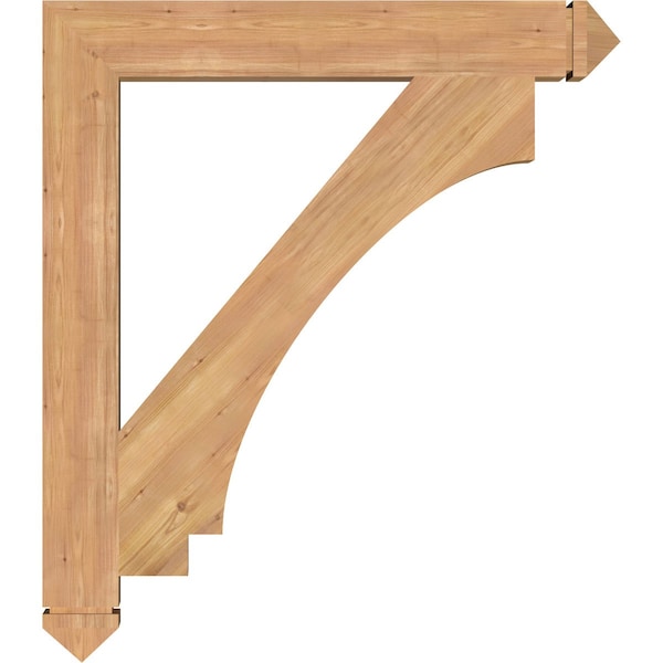 Ekena Millwork Imperial Arts & Crafts Smooth Bracket, Western Red Cedar, 5 1/2"W x 42"D x 48"H - BKT06X42X48IMP03SWR