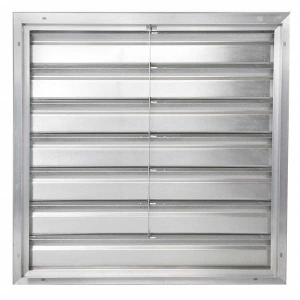 Dayton 30 in 33"H-W 5.75"L Alu Wall Backdraft Dampr, 30-1/2 in x 30-1/2 in, Aluminum - 2FTX1
