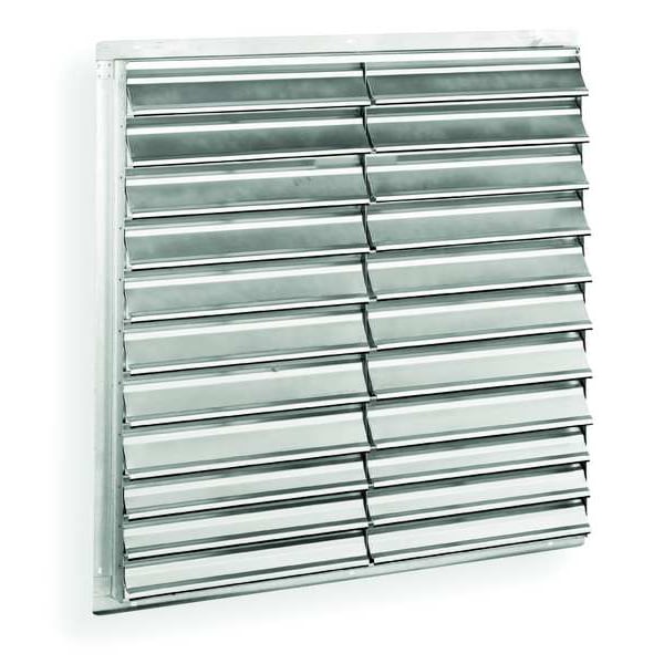 Dayton 48 in 51"H-W 5.75"L Alu Wall Vent Shutter, 48-1/2 in x 48-1/2 in, Aluminum - 1C211