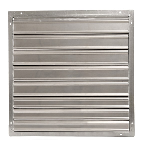 Dayton 30 in 33"H-W 5 3/4"L Alu Wall Backdraft Damper, 30-1/2 in x 30-1/2 in, Aluminum - 1C055