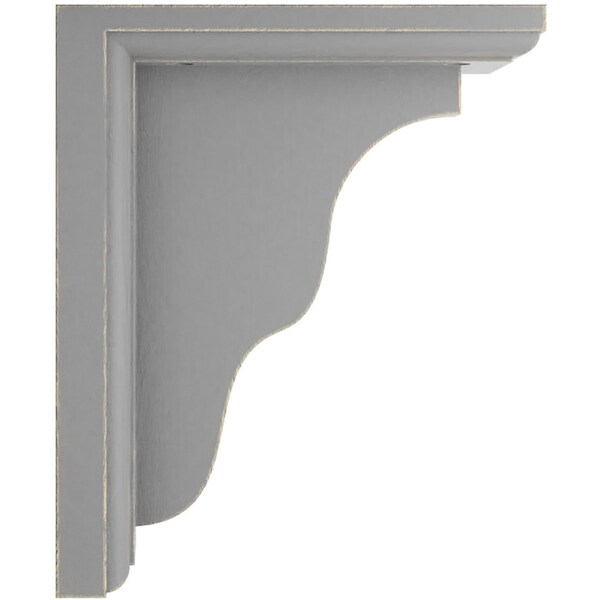 Ekena Millwork 3 1/2"W x 7"D x 9"H Hamilton Traditional Wood Vintage Decor Bracket, Pebble Grey - BKTWD03X07X09HAPG
