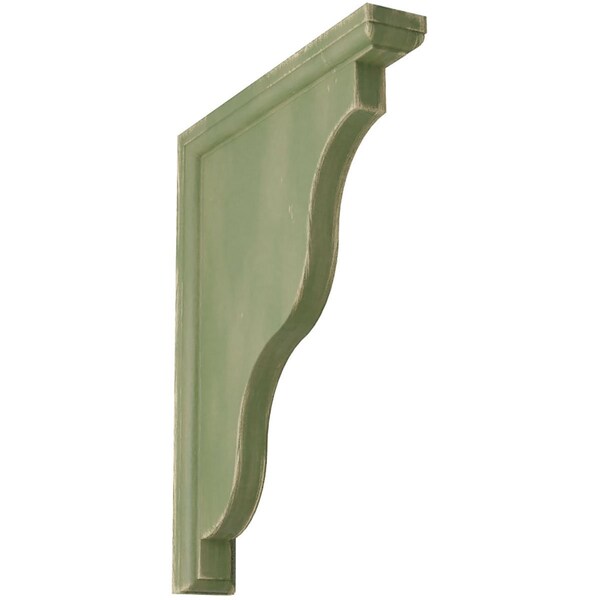 Ekena Millwork 1 1/2"W x 9"D x 11"H Hamilton Traditional Wood Vintage Decor Bracket, Restoration Green - BKTWD01X09X11HAGR