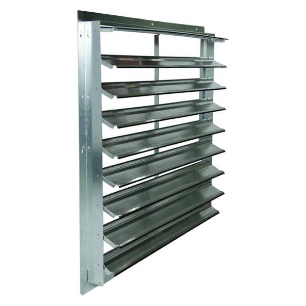 Dayton 36 in 42"H-W 5.75"L Alu Wall Backdraft Dampr, 39-1/2 in x 39-1/2 in, Aluminum - 2FTX7