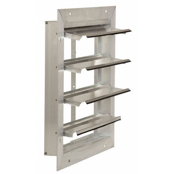 Dayton 16 in 19"H-W 5 1/4"L Aluminum Backdraft Damper, 16-1/2 in x 16-1/2 in, Aluminum - 3HHN6