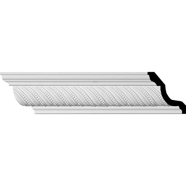 Ekena Millwork SAMPLE - 3 1/4"H x 3 3/8"P x 4 5/8"F x 12"L, (1 1/4" Repeat), Beaded Rope Crown Moulding - SAMPLE-MLD03X03X04BD