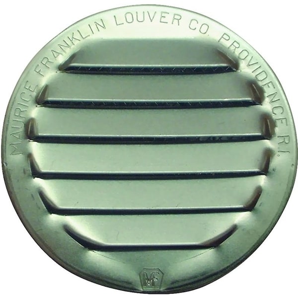 Maurice Franklin Mini Louver with Insect Screen, 1.219 in W, Round, Aluminum, Mill - RL-100 1
