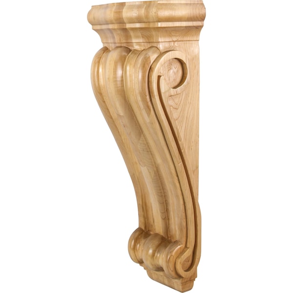 Hardware Resources 8-1/2" Wx5-1/2"Dx22"H Rubberwood Scrolled Corbel - CORN-5RW