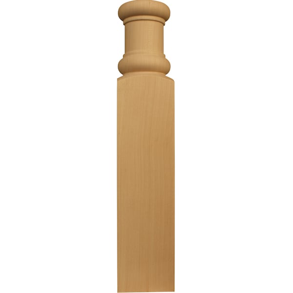 Osborne Wood Products 10 x 2 x 1 Sm. Half Round Plinth with Spool (10inch) in Soft Maple - 7100M