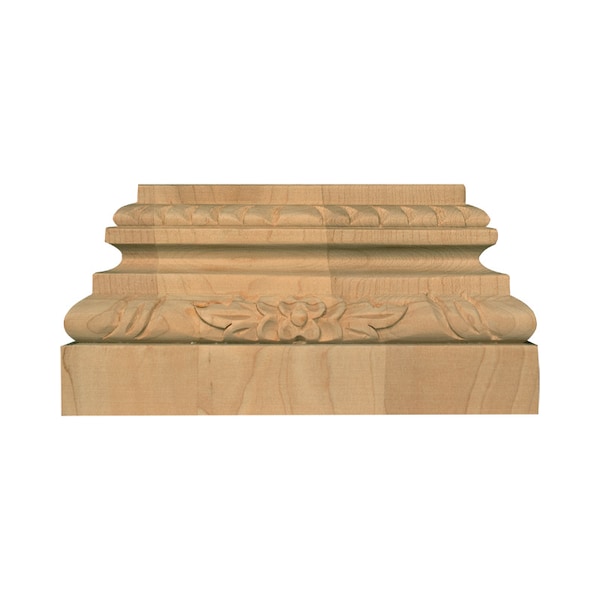 Osborne Wood Products 1 3/8 x 2 7/8 x 1 3/8 Small Pilaster Base in Rubberwood - 892030RW