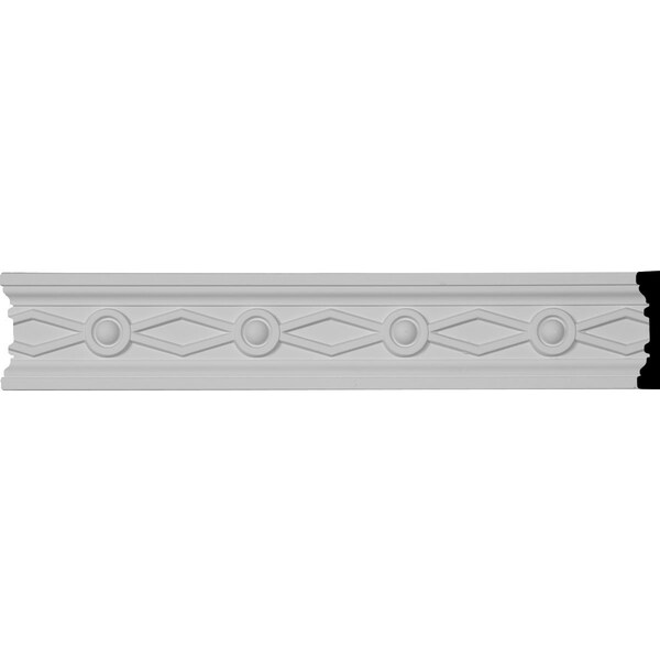 Ekena Millwork 3 1/8"H x 3/4"P x 94 1/2"L, (3 7/8" Repeat), Large Federal Chair Rail - CHA03X00FE