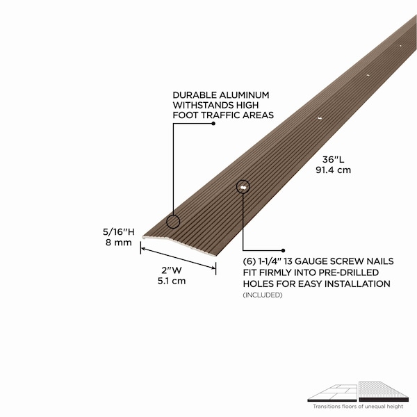 M-D Building Products Aluminum, Golden Bronze, 36 in L, 2 in W - 43393