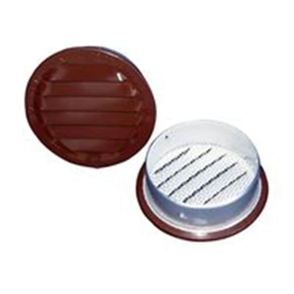 Maurice Franklin 6 in. Louver with Screen Aluminum Round, Brown - 0.3 - 4538922