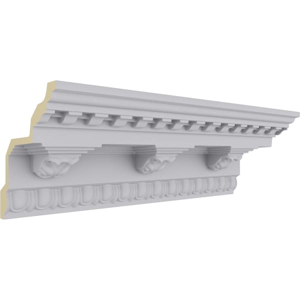 Ekena Millwork 9"H x 9"P x 12 1/2"F x 94 1/2"L, Rosetta Crown Moulding - MLD08X09X12RO