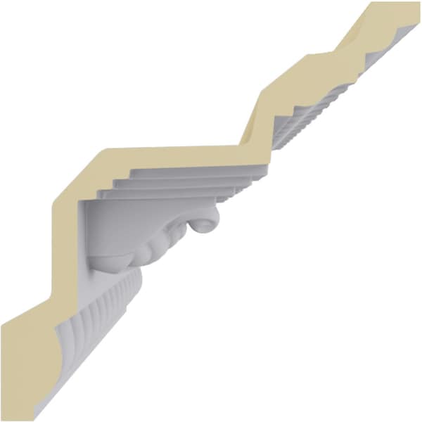 Ekena Millwork 9"H x 9"P x 12 1/2"F x 94 1/2"L, Rosetta Crown Moulding - MLD08X09X12RO
