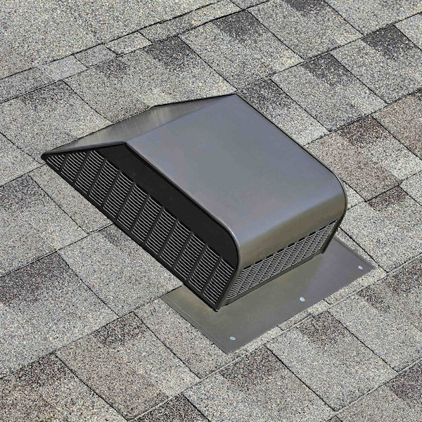 Gaf Master Flow 60 sq. in. NFA Aluminum Slant Back Roof Louver Static Vent in Weathered Wood with Weather Filter - SSB960AWFWW
