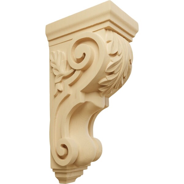 Ekena Millwork 5"W x 7"D x 14"H Large Traditional Acanthus Corbel, Alder - CORW05X07X14TAAL