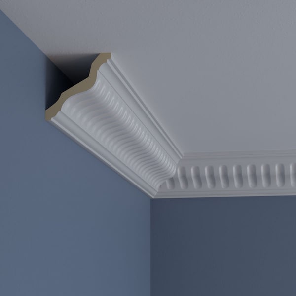 Ekena Millwork 3 3/8"H x 3 3/8"P x 5"F x 94 1/2"L Linus Crown Moulding - MLD04X04X05LI