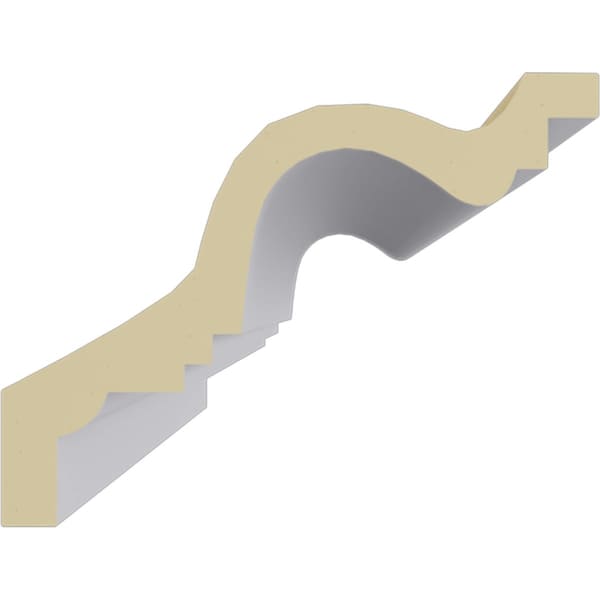 Ekena Millwork 4 5/8"H x 3 1/2"P x 5 3/4"F x 94 1/2"L Elsinore Traditional Smooth Crown Moulding - MLD04X03X05EL