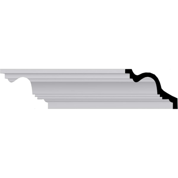 Ekena Millwork 4 5/8"H x 3 1/2"P x 5 3/4"F x 94 1/2"L Elsinore Traditional Smooth Crown Moulding - MLD04X03X05EL