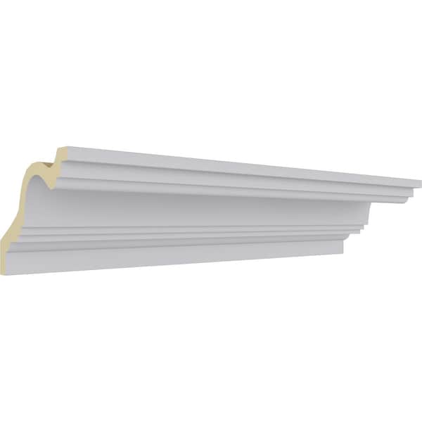 Ekena Millwork 4 5/8"H x 3 1/2"P x 5 3/4"F x 94 1/2"L Elsinore Traditional Smooth Crown Moulding - MLD04X03X05EL