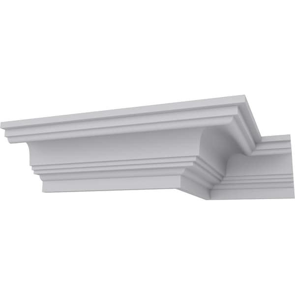Ekena Millwork 4 5/8"H x 3 1/2"P x 5 3/4"F x 94 1/2"L Elsinore Traditional Smooth Crown Moulding - MLD04X03X05EL