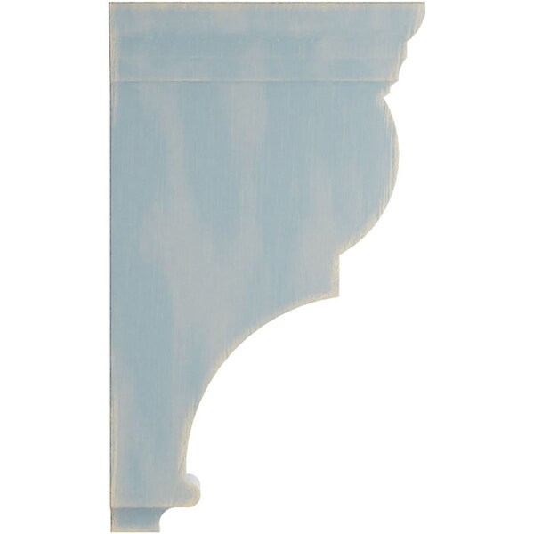 Ekena Millwork 3 1/2"W x 7 1/2"D x 14"H Extra Large Rojas Wood Vintage Decor Corbel, Driftwood Blue - CORWD03X07X14RJBU