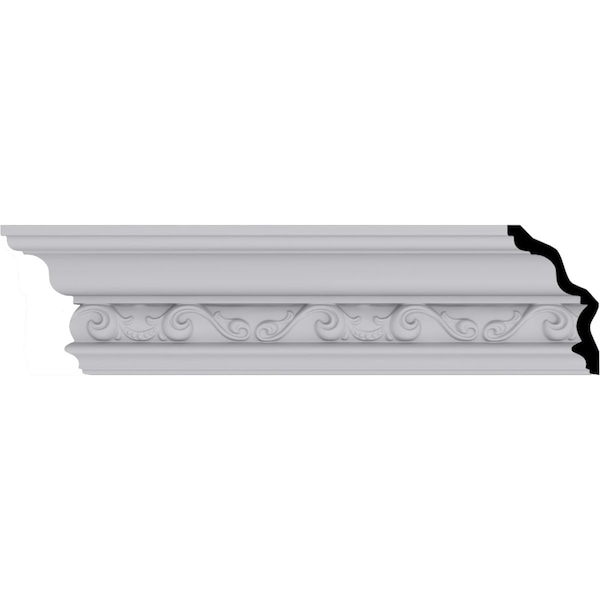 Ekena Millwork 3 7/8"H x 2 3/8"P x 4 5/8"F x 94 1/2"L, (6 1/4" Repeat), Caputo Crown Moulding - MLD03X02X04CA