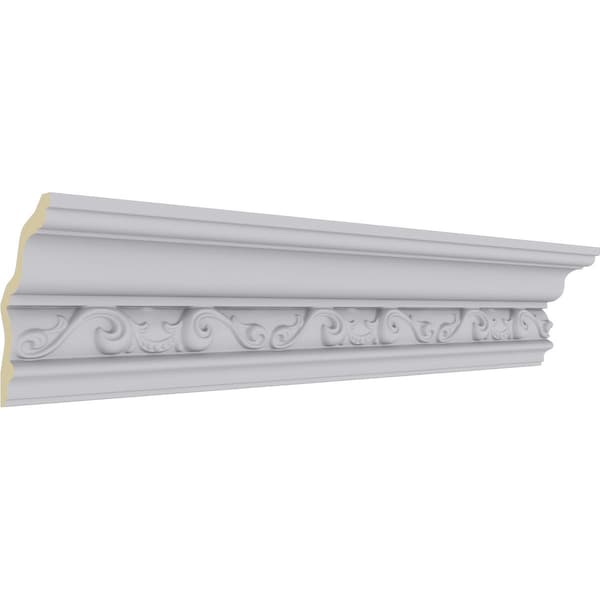 Ekena Millwork 3 7/8"H x 2 3/8"P x 4 5/8"F x 94 1/2"L, (6 1/4" Repeat), Caputo Crown Moulding - MLD03X02X04CA