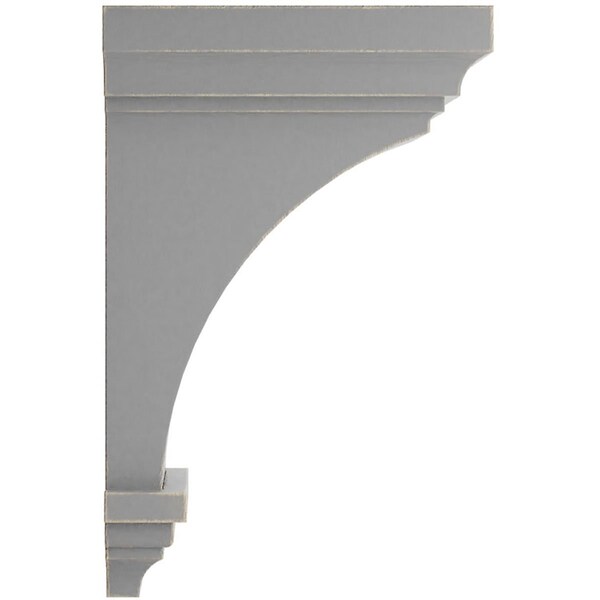 Ekena Millwork 7"W x 7 3/4"D x 14"H Jumbo Jefferson Wood Vintage Decor Corbel, Pebble Grey - CORWD07X07X14JEPG