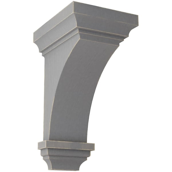 Ekena Millwork 7"W x 7 3/4"D x 14"H Jumbo Jefferson Wood Vintage Decor Corbel, Pebble Grey - CORWD07X07X14JEPG