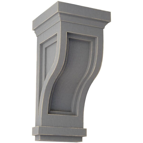 Ekena Millwork 4 3/4"W x 5"D x 10"H Traditional Recessed Wood Vintage Decor Corbel, Pebble Grey - CORWD04X05X10TRPG