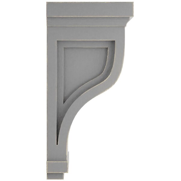 Ekena Millwork 4 3/4"W x 5"D x 10"H Traditional Recessed Wood Vintage Decor Corbel, Pebble Grey - CORWD04X05X10TRPG