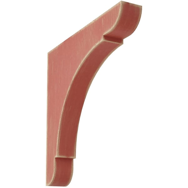 Ekena Millwork 1 3/4"W x 12"D x 12"H Extra Large Olympic Wood Vintage Decor Bracket, Salvage Red - BKTWD01X12X12OLRD