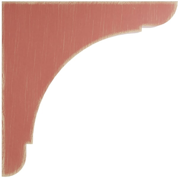 Ekena Millwork 1 3/4"W x 12"D x 12"H Extra Large Olympic Wood Vintage Decor Bracket, Salvage Red - BKTWD01X12X12OLRD