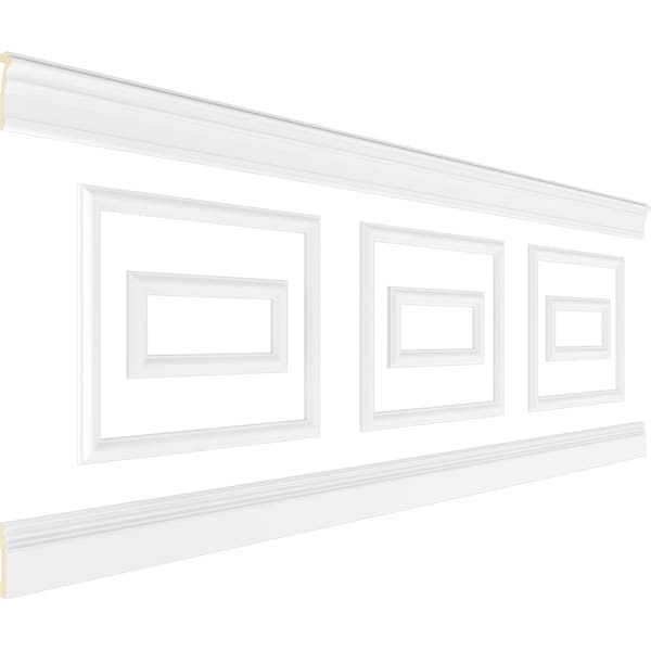 Ekena Millwork Wainscot Paneling Kit, Urethane, 94-1/2 in L, Factory Primed - WPKUDP012P036
