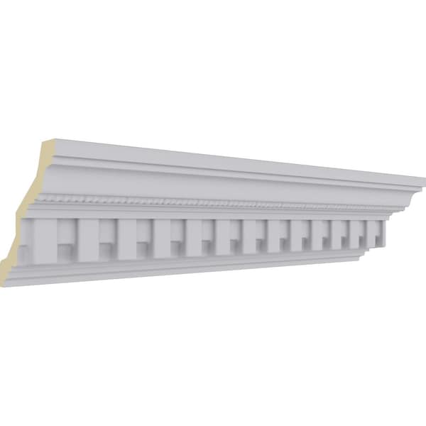Ekena Millwork 4"H x 3 7/8"P x 5 1/2"F x 94 1/2"L Kepler Dentil with Bead Crown Moulding - MLD04X04X05KP