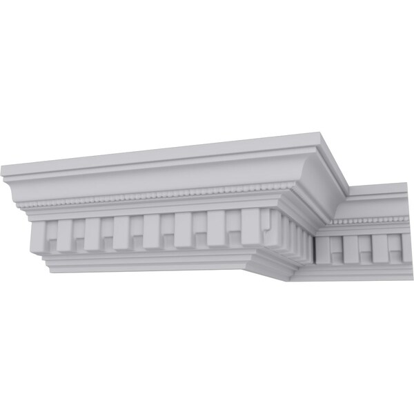 Ekena Millwork 4"H x 3 7/8"P x 5 1/2"F x 94 1/2"L Kepler Dentil with Bead Crown Moulding - MLD04X04X05KP
