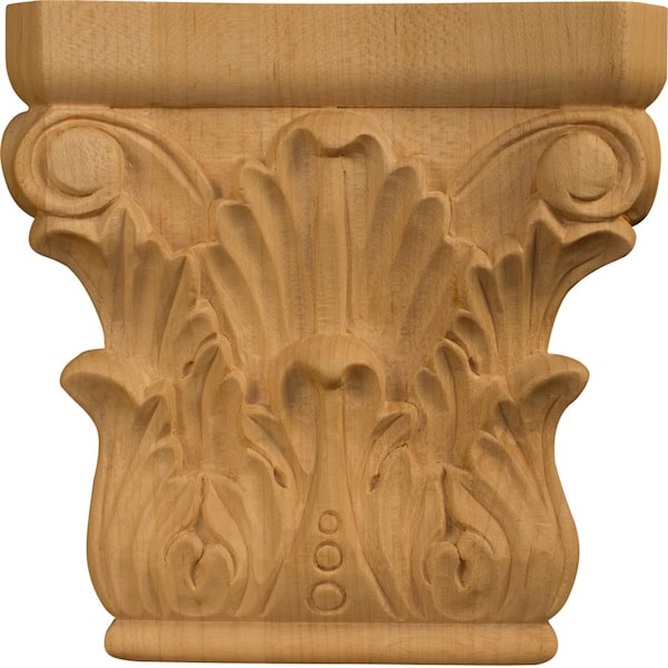 Osborne Wood Products 6 x 6 x 1 1/2 Corinthian Half Capital in Alder - 7255A