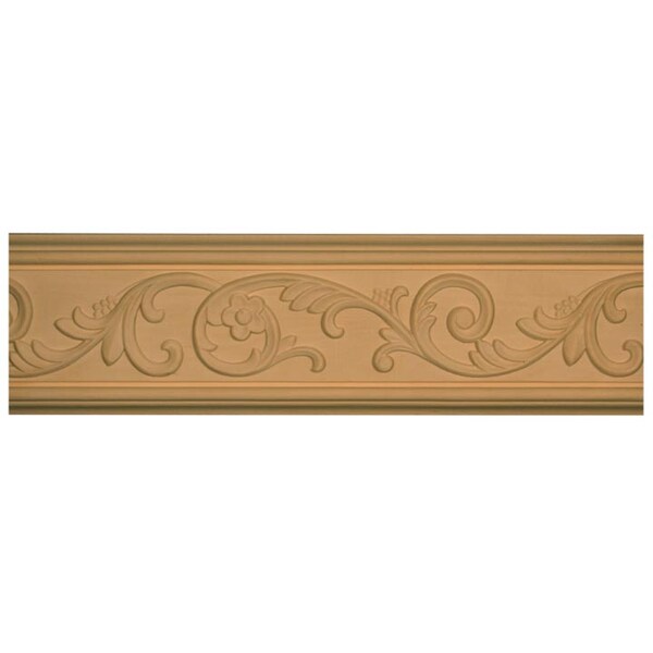 Osborne Wood Products 4 3/4 x 3/4 x 96 Carved Vine Chair Rail in Basswood - 891930BAS