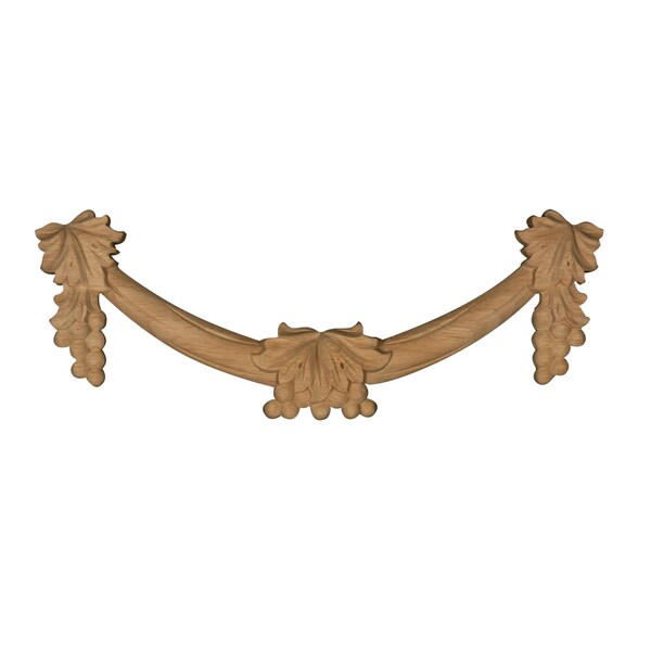 Osborne Wood Products 12 x 4 1/2 x 7/8 Carved Grape Swag in Rubberwood (paintgrad - 891976RW