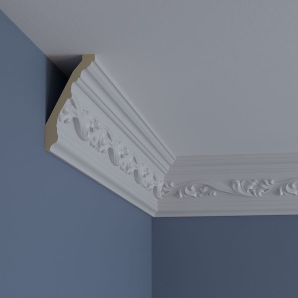 Ekena Millwork 4 7/8"H x 2 1/2"P x 5 1/2"F x 94 1/2"L, (7 7/8" Repeat) Versailles Crown Moulding - MLD05X02X05VE