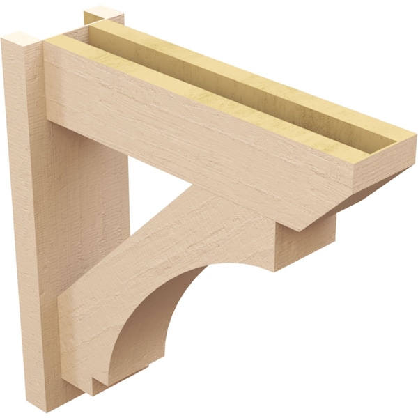 Ekena Millwork 8-in W x 46-in D x 46-in H Imperial Slat Rough Cedar Woodgrain TimberThane Outlooker, Primed Tan - OUTUR080X46X46IMP24RCPR