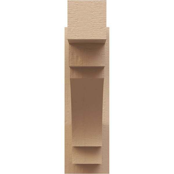 Ekena Millwork 8-in W x 36-in D x 40-in H Merced Block Rough Cedar Woodgrain TimberThane Outlooker, Primed Tan - OUTUR080X36X40MRC44RCPR