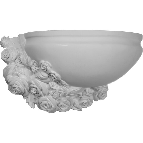 Ekena Millwork 17 3/4"W  x 10 1/4"H x 8 1/4"P Rose Left Wall Sconce - SCO17X10X08RO-L