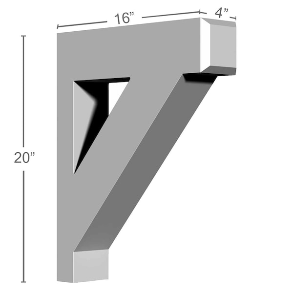 Ekena Millwork 4"W x 16"D x 20"H Claremont Bracket - BKT16X20X04CL