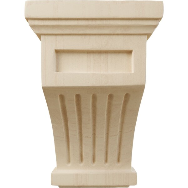 Ekena Millwork 4 1/4"W x 4 1/4"D x 7"H Fluted Corbel, Rubberwood - COR04X04X07FLRW