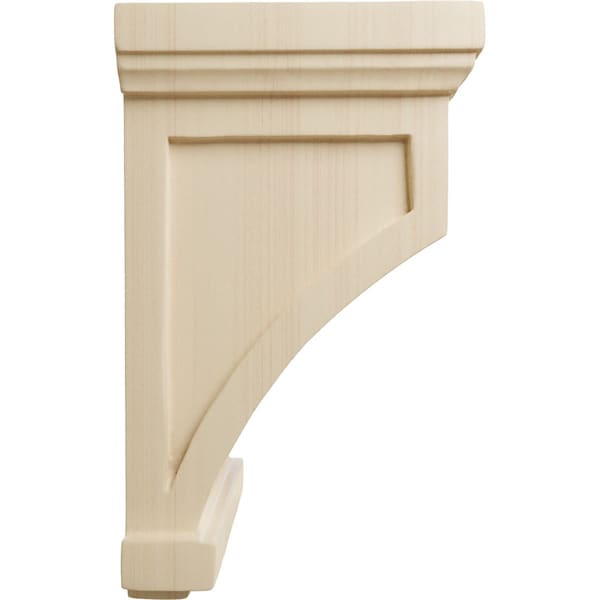Ekena Millwork 4 1/4"W x 4 1/4"D x 7"H Fluted Corbel, Rubberwood - COR04X04X07FLRW