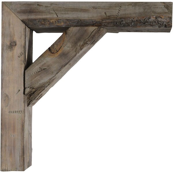 Ekena Millwork 3 1/2"W x 10"D x 14"H Vintage Farmhouse Bracket, Barnwood Decor Collection, Pebble Grey - BKTB03X10X14TRPG